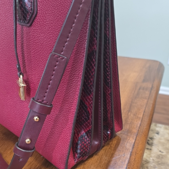 Michael Kors Burgundy Mercer Leather Tote Bag EUC